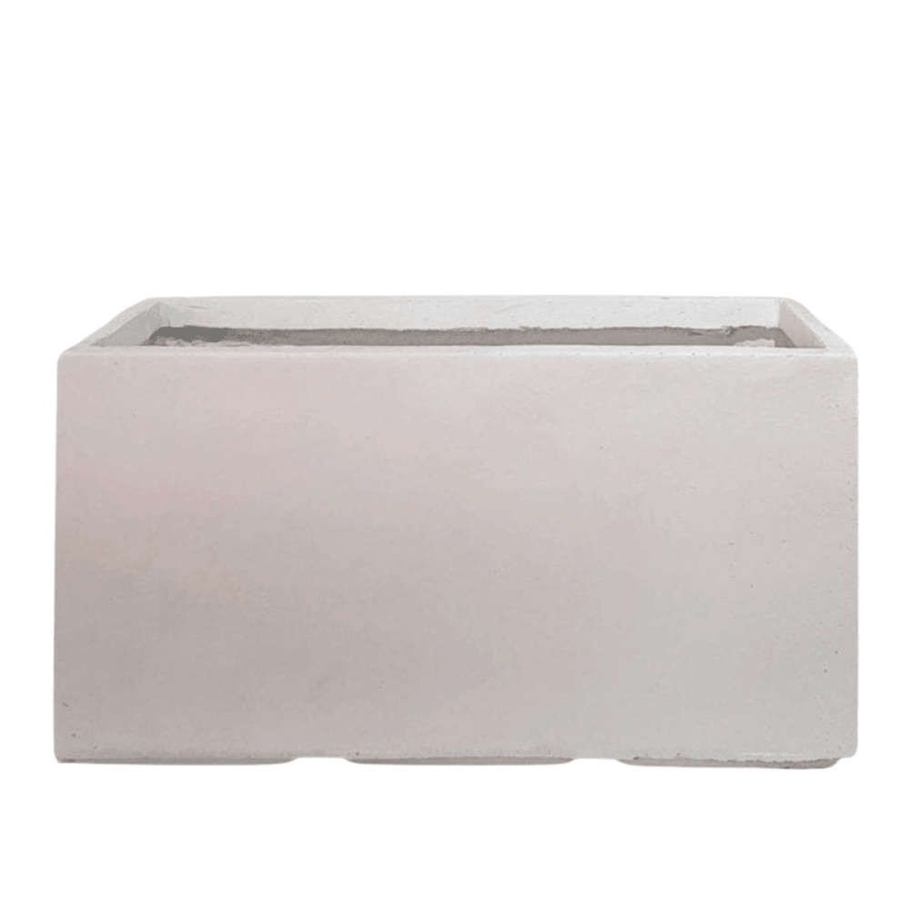 Rectangular – White Pot (Fiber Clay) | 3 Sizes - Theleafylab
