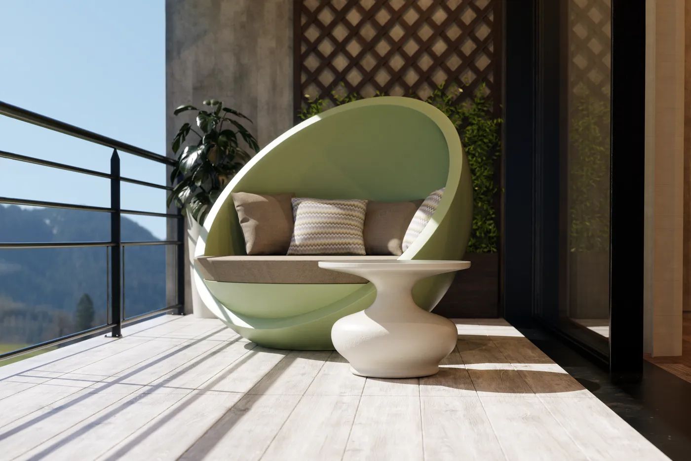 Shiza Designs - Seating Pods, Half Moon Shape, 140 x 123 x 120 cm, Weight 48kg - Theleafylab